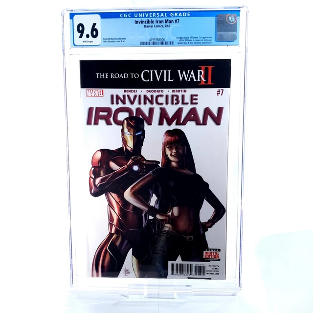 INVINCIBLE IRON MAN #7 - CGC 9.6 WP - 1st Cameo of RIRI WILLIAMS - 5/16 Marvel