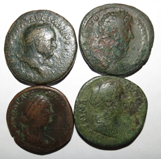 Rare Lot de 4 sesterces sestertius à identifier - to identify