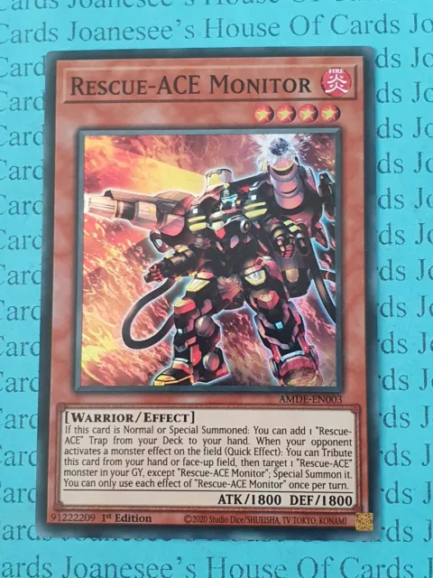 Rescue-ACE Monitor AMDE-EN003 Super Rare Yu-Gi-Oh Card 1st Edition New