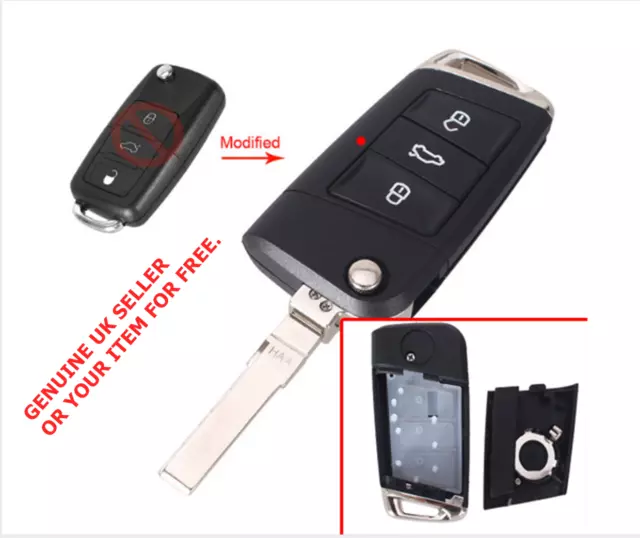 for VW Golf mk5 Polo EOS Touran Beetle UPGRADE remote flip key FOB