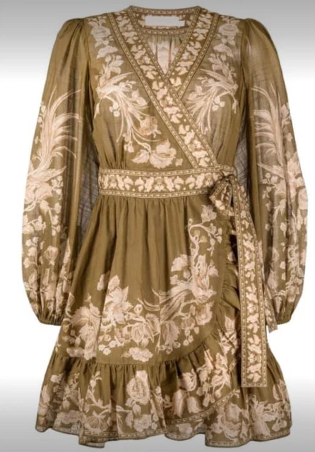 zimmermann wrap dress olive