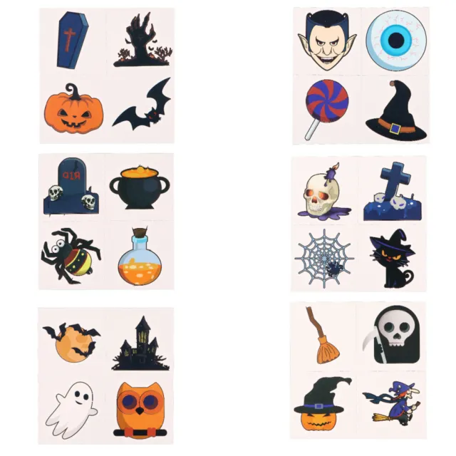 36 Sheets Halloween Tattoo Stickers Party Supplies Tattooing Cartoon