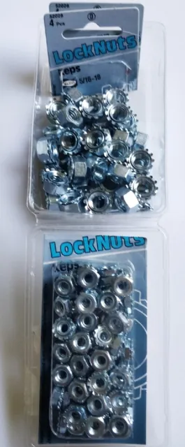 BULK LOT: (40) 5/16"-18 + (66) 10-24 Hex Lock Nuts Keps Zinc Plated