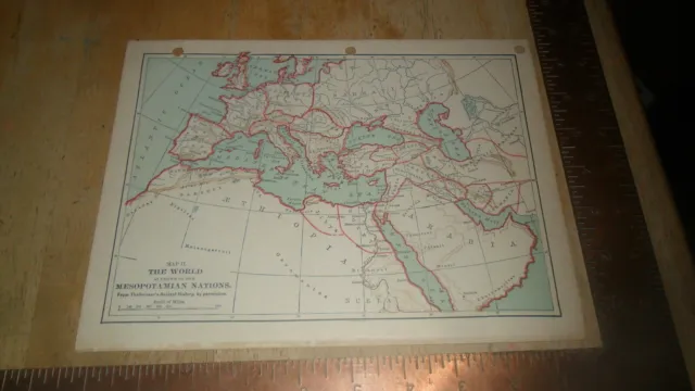 Original Map - The World As Known To Mesopotamian Nations - Steinwehr 1885