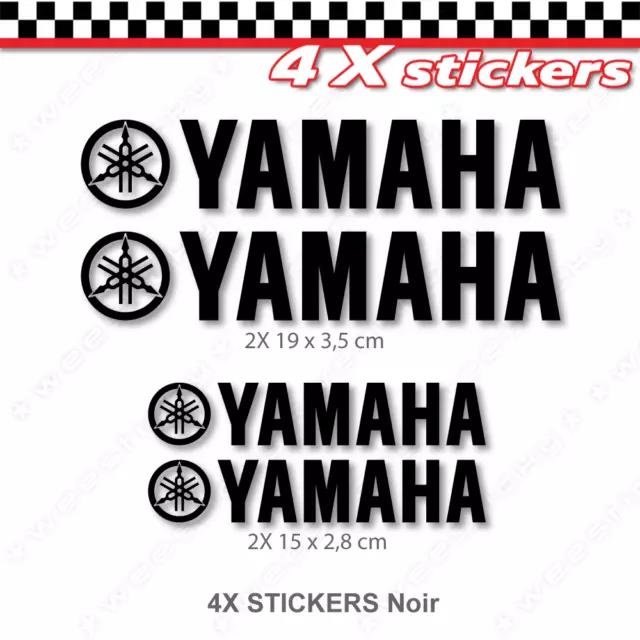 4 Stickers YAMAHA Noir autocollants adhésifs réservoir casque jantes