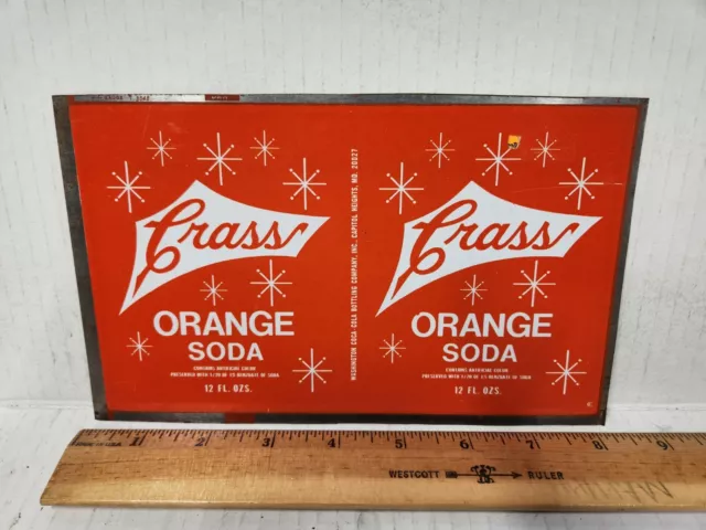 Vintage Unrolled Crass Orange Soda Pop Can 12oz Steel Washington Coca-cola Md