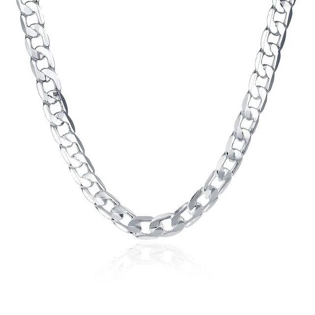Chaîne Torsadée Plaquée Argent 925 - Longueur 50 Cm, épaisseur 6 Mm, Unisexe, Neuf Sans Emballage