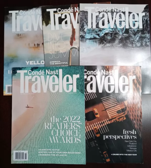 Lot Of 5 Conde Nast 2022 Travel Magazines~ March, July/Aug, Sept/Oct, Nov & Dec