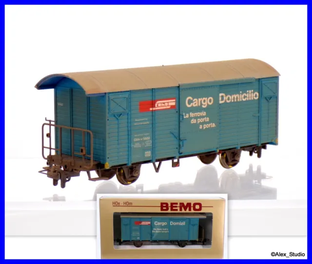 Bemo 2282 172 H0m Güterwagen mit Bsh. RhB Betr.Gbk-v 5502 gealtert OVP Neu Video