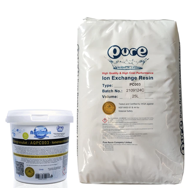 Intercambiador de iones de resina ablandadora Pure Resin PC003 sistema de ablandamiento de agua gránulos