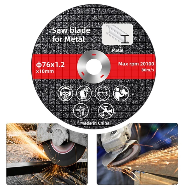 Disque de coupe en acier haute dureté résine d'impact 76 mm céramique circula
