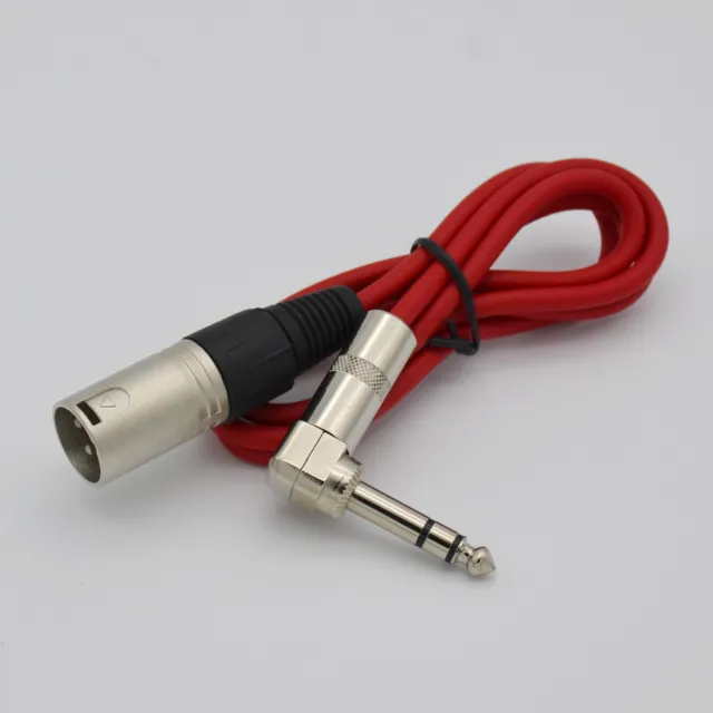 XLR Male to 1/4" 6.35mm Stereo Right Angle Audio Mic TRS Balanced OFC Cable Made
