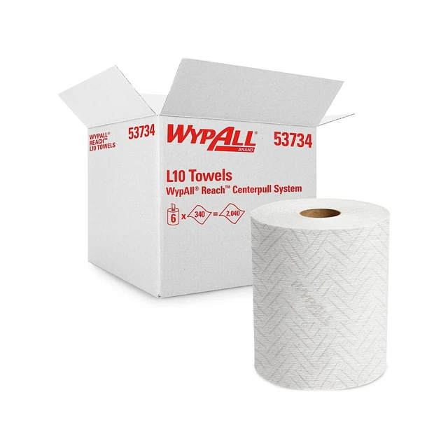 WypAll Reach L10 Towels 340 Wipes/Roll 6 Rolls/Carton (53734)