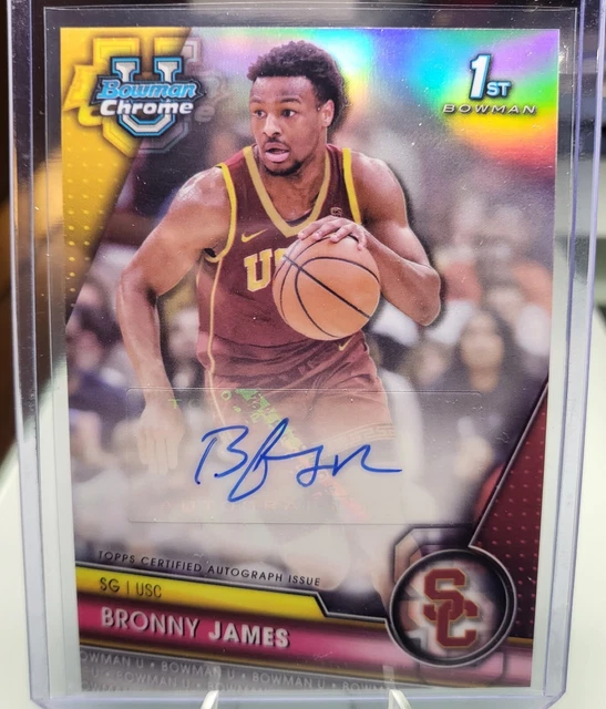 202324 BOWMAN CHROME University Basketball Bronny James 1st Bowman