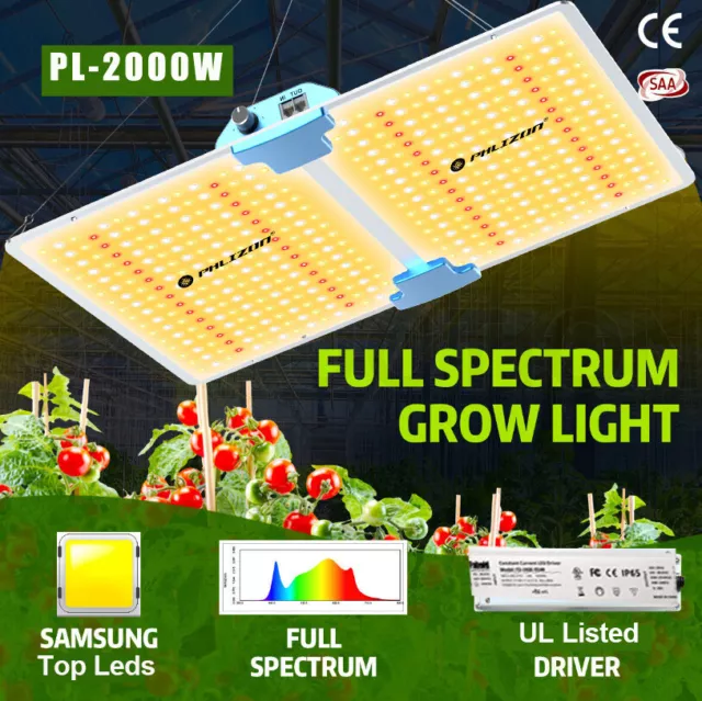2000W Full Spectrum Dimmable LED Grow Light Samsung Veg Bloom Plant Flowers Lamp