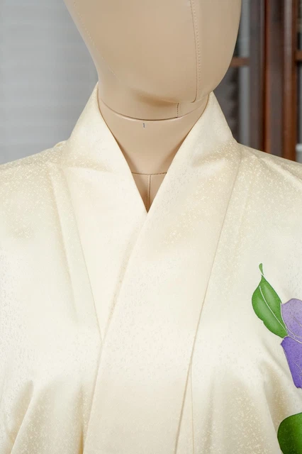 Dear Vanilla Japanese Silk Kimono Women's Robe Gown Authentic Japan Vintage Mint 3
