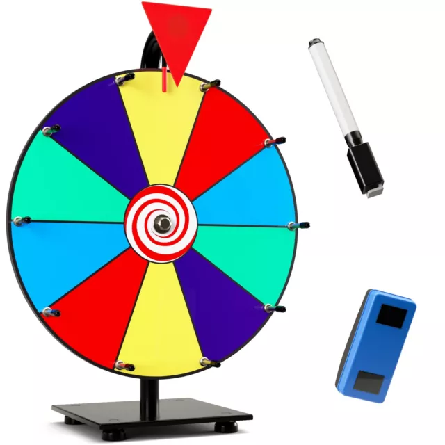 12 Inch Heavy Duty Spinning Prize Wheel - 10 Slots Color Tabletop Roulette Sp...