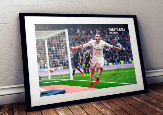 Gareth Bale Real Madrid FC Autographed Poster Print. A3 A2 A1 Sizes