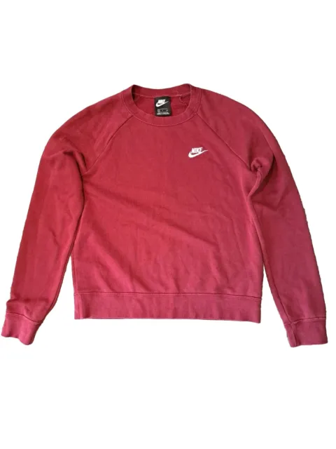 Nike Unisex Red Crewneck Logo Sweatshirt Pullover Size Small