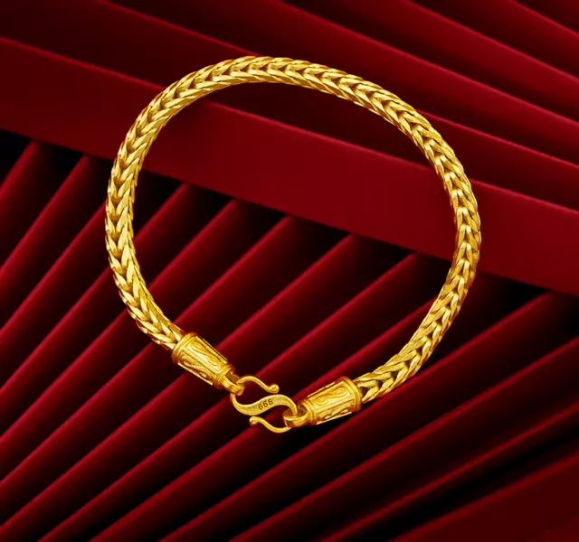 NEW Jewelry 7.5” 24K Thai Baht Yellow Gold Gp Charm Eastfeeling Men Bracelet