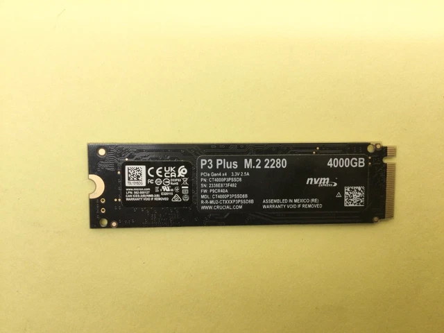 CRUCIAL P3 4TB M.2 NVMe Internal SSD Gen 3.0 PCIE