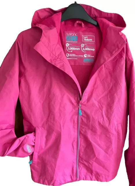 Surfanic Pink Waterproof Breathable Packable Hooded Coat Jacket 13 14 yrs 164cm