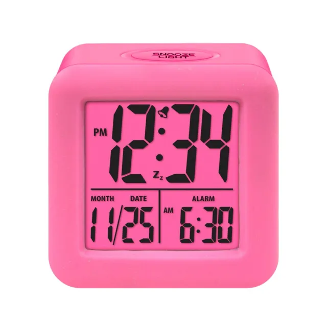 Equity By La Crosse Soft-Cube LCD Alarm Clock With Smart Light