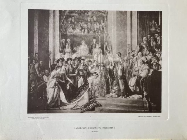 Antique art print c.1896 : Napoleon Crowning Josephine