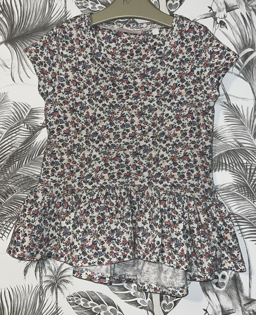 Girls Age 4-5 Years - Next Short Sleeved Top - Ditzy Floral Tunic