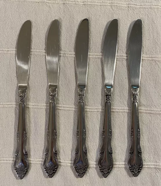 Rogers Co. Dream Rose Stainless Steel Korea Set of 5 Stainless Glossy Knives