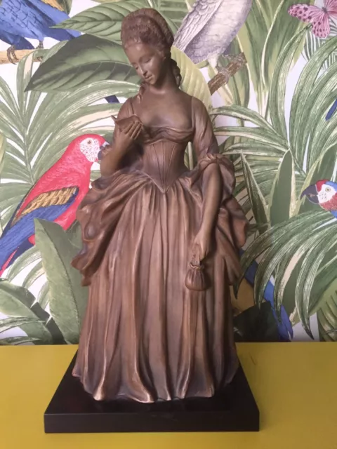 Skulptur Figur A. Carli Art Deco 30er Jahre „lesende Dame“ Keramik Dekoration