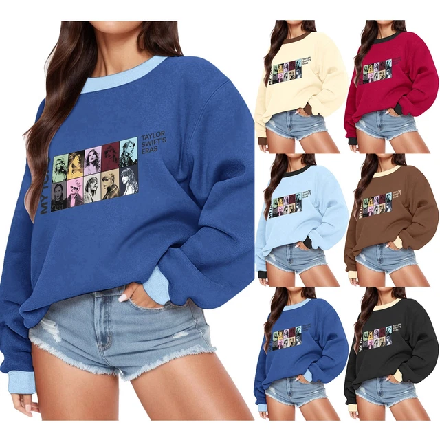 Pullover donna maniche lunghe sciolto stampato casual concerto evento supporto abbigliamento