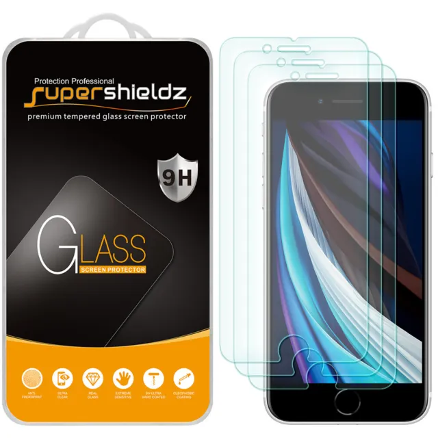 3X Supershieldz Tempered Glass Screen Protector for iPhone SE 2022/2020 iPhone 8