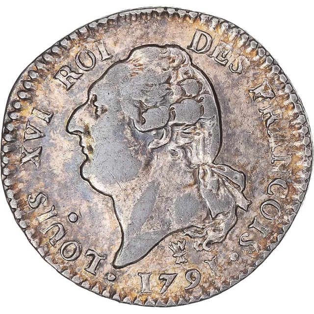 [#341474] Monnaie, France, Louis XVI, 15 sols françois, 1791 / AN 3, Limoges, TB
