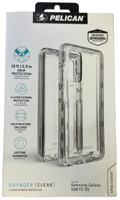 Pelican Voyager Series Case + Holster for Samsung Galaxy S20 FE (5G) - Clear