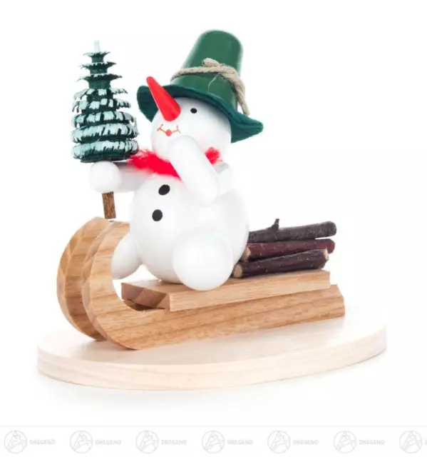 Noël Miniature Bonhomme de Neige Sur Luge Bxhxt 9 cmx8,5 cmx6,5 CM Nouveau