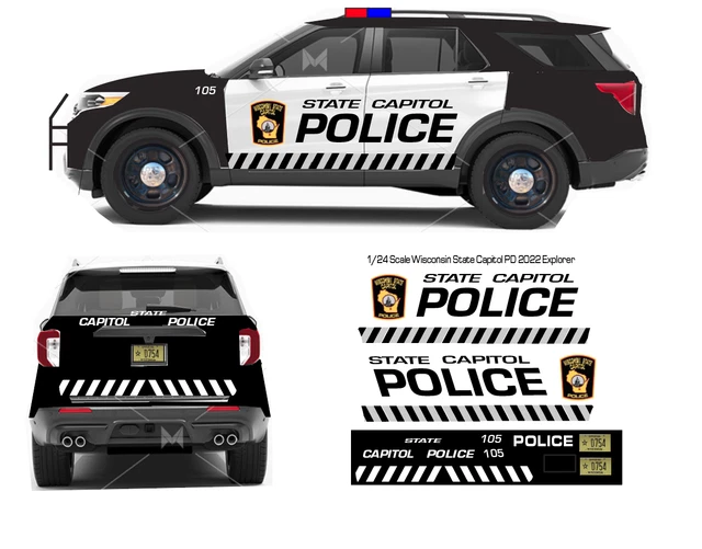 Adesivo Scivolo Acqua Decalcomanie Chicago Fire Dept Per Modellino 1/24 - Per Motormax Explorer 2015, Scivolo Acqua Adesivi Modellino Auto 1/24
