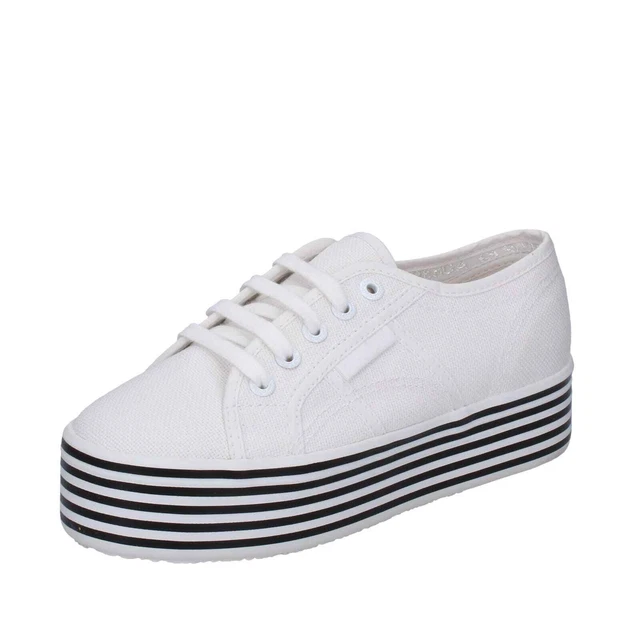 Scarpe donna SUPERGA 35 EU sneakers bianco tessuto BE799-35