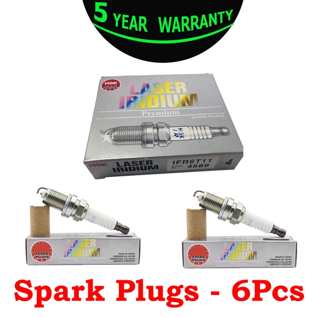NGK Laser Iridium Spark Plug - Part No. IFR6T11 IFR6-T11 - Stk No: 4589 x1 NGK Laser Iridium Spark Plug - Part No. IFR6T11 IFR6-T11 - Stk No: 4589 x1