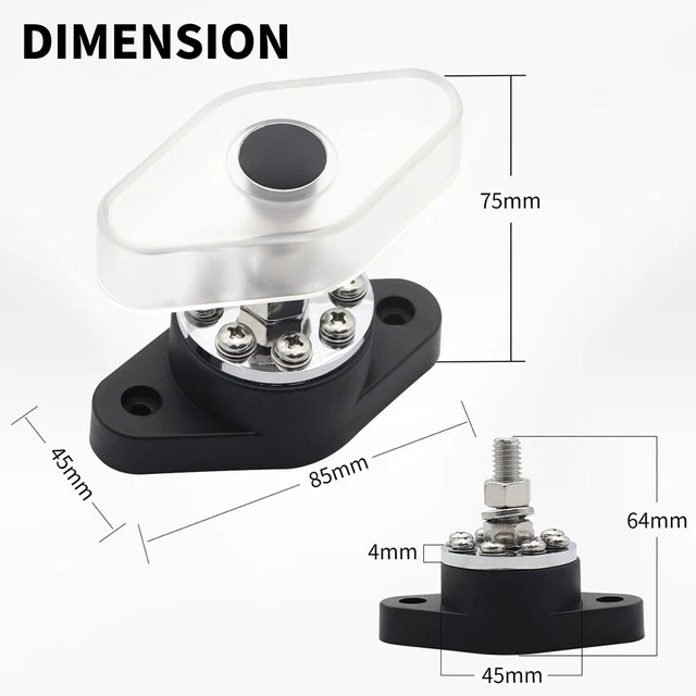 8+1 M10 Terminal Bloc Clou Dc 48V Puissance Distribution 3/8 ''+ 8