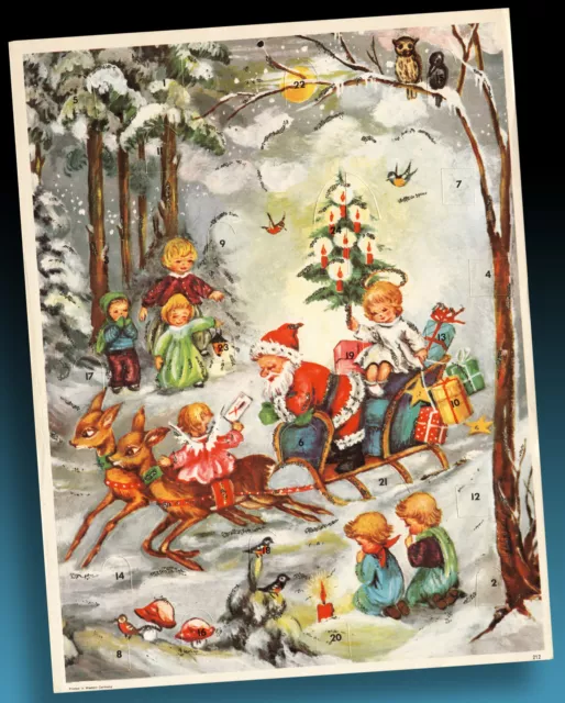 SCHÖNER ALTER ADVENTSKALENDER 60er AFKH oder HACO 212 Printed in Western Germany