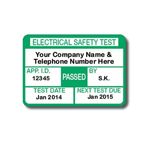 1040 Fully Personalised PAT Test Labels For Plugs