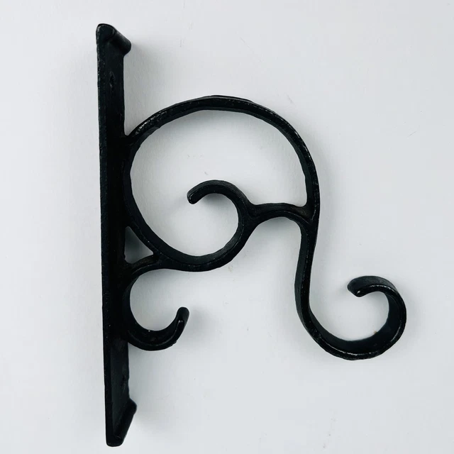 Wrought Iron Double Wall Hook Coat Hat Plant Holder Hanger 5" Farmhouse Rustic
