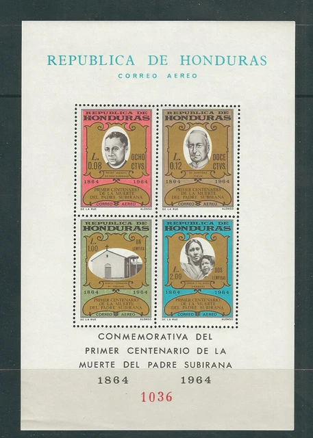 Honduras 1965 Death Centenary Von Vater De Jesus Subirana (Sc C375a) VF Mlh