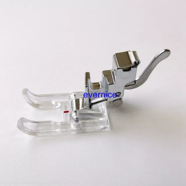 Clear Plastic Open Toe Satin Stitch Foot Low Shank for Singer Janome Kenmore++