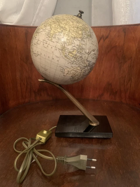Globo Mappamondo Bolis Bergamo Illuminato Design Vintage