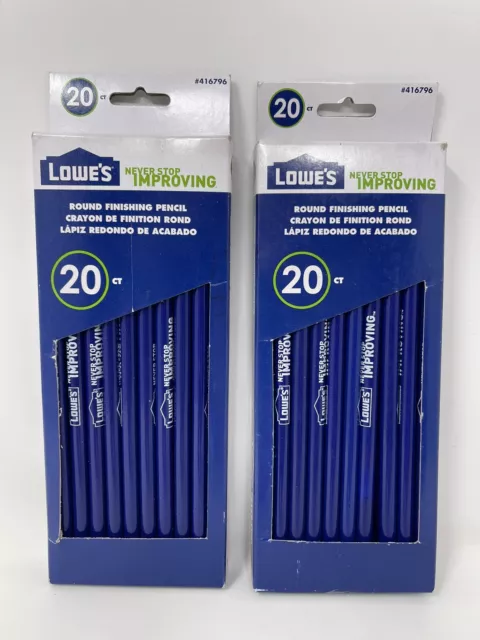 Lowe’s  Round Finishing Pencils 2~ Packs ~ *20 Per Each Pack - New In Box