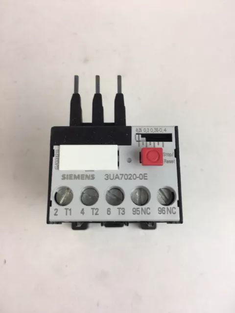 Siemens Overload Relay 3Ua70 20-0E .25A-.4A 2