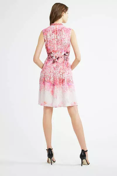 Elie Tahari Samiyah Printed Silk Dress - Pink Passion 12 3