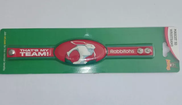 2 x NRL South Sydney Rabbitohs Mascot 3D WristBands - Licensed Rugby League